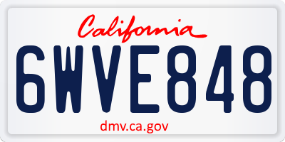 CA license plate 6WVE848