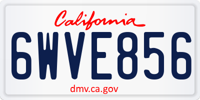 CA license plate 6WVE856