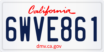CA license plate 6WVE861