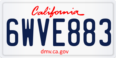 CA license plate 6WVE883