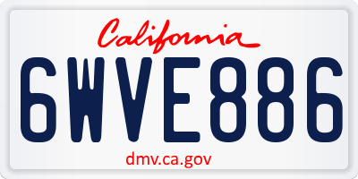 CA license plate 6WVE886