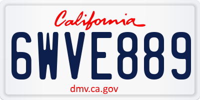 CA license plate 6WVE889