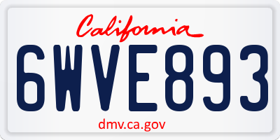 CA license plate 6WVE893