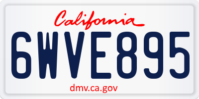 CA license plate 6WVE895