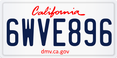 CA license plate 6WVE896