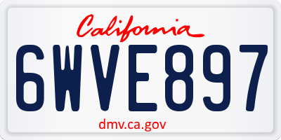 CA license plate 6WVE897