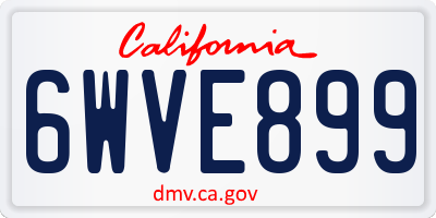 CA license plate 6WVE899