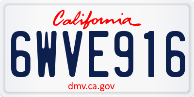 CA license plate 6WVE916