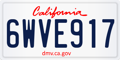 CA license plate 6WVE917