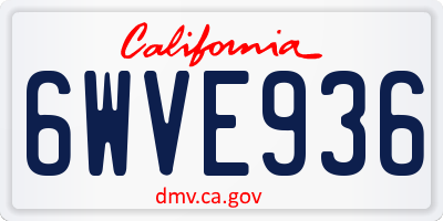 CA license plate 6WVE936