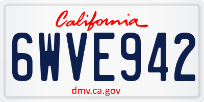 CA license plate 6WVE942