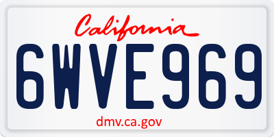 CA license plate 6WVE969