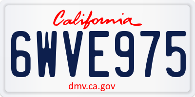 CA license plate 6WVE975