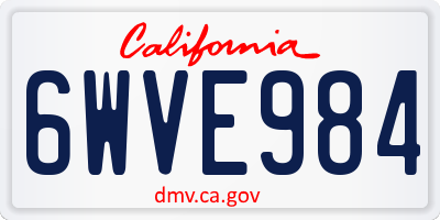 CA license plate 6WVE984