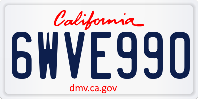 CA license plate 6WVE990