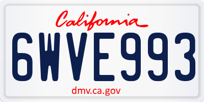 CA license plate 6WVE993