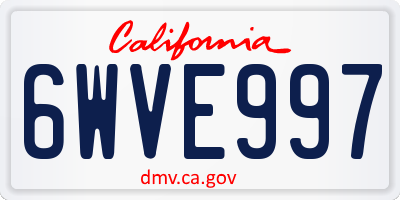 CA license plate 6WVE997