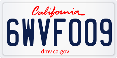 CA license plate 6WVF009