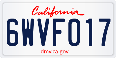 CA license plate 6WVF017