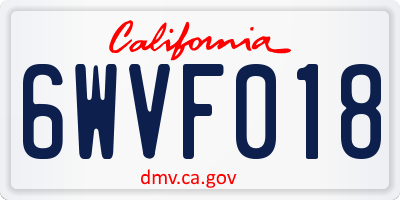 CA license plate 6WVF018