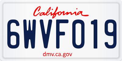 CA license plate 6WVF019