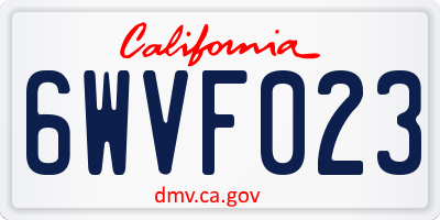 CA license plate 6WVF023