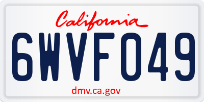 CA license plate 6WVF049