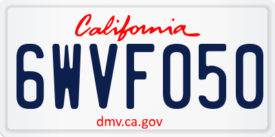 CA license plate 6WVF050