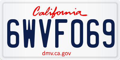 CA license plate 6WVF069