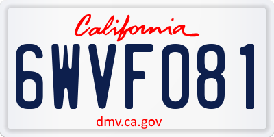 CA license plate 6WVF081