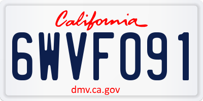 CA license plate 6WVF091