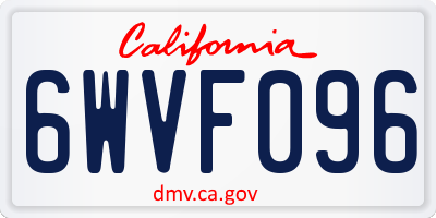 CA license plate 6WVF096