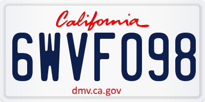 CA license plate 6WVF098