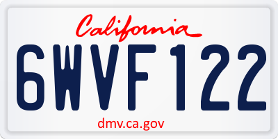 CA license plate 6WVF122