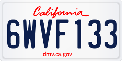 CA license plate 6WVF133
