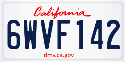 CA license plate 6WVF142