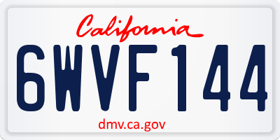 CA license plate 6WVF144
