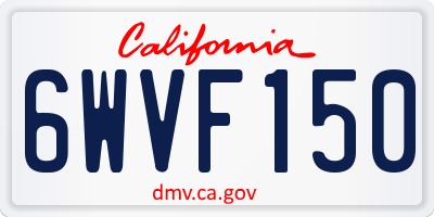 CA license plate 6WVF150
