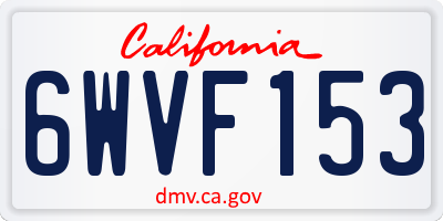CA license plate 6WVF153