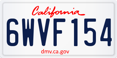 CA license plate 6WVF154