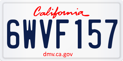 CA license plate 6WVF157