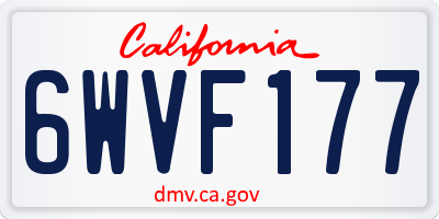 CA license plate 6WVF177