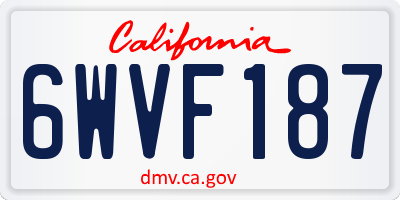 CA license plate 6WVF187