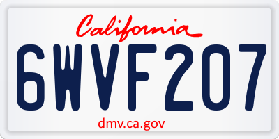 CA license plate 6WVF207