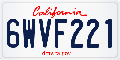 CA license plate 6WVF221