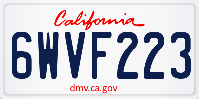 CA license plate 6WVF223