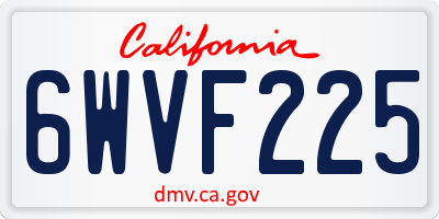 CA license plate 6WVF225