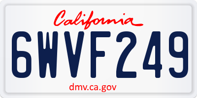 CA license plate 6WVF249