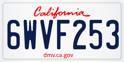 CA license plate 6WVF253