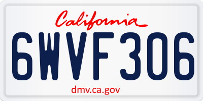 CA license plate 6WVF306